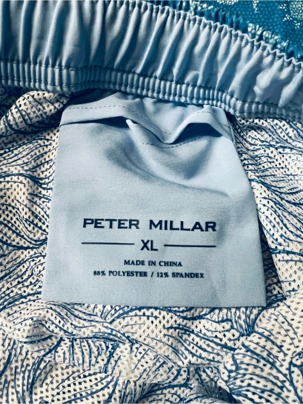 Peter Millar Men’s Saltwater Spirits Blue & White Swim Trunks Size XL